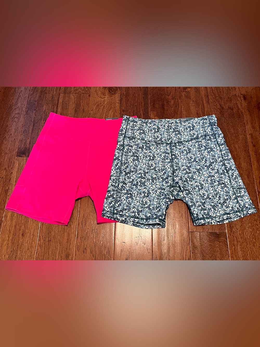 Tek Gear Neon Pink & Navy Floral Bike Shorts Bundle